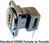 HDMI Right Angle D Type Panel Mount Adapter Connector Extender Socket Series D-Type HDMI Coupler Female to Female Glod Plated Connector with Screw...