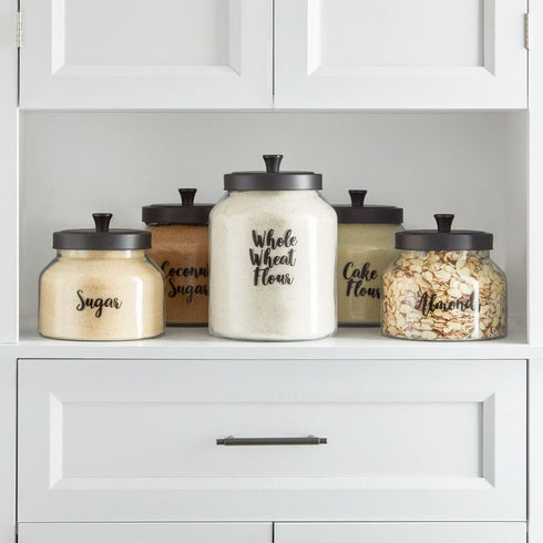 Talented Kitchen 135 Pantry & Kitchen Labels for Food Containers - Preprinted Black Cursive on Clear Backing - Easy Peel & Stick (Water Resistant)...