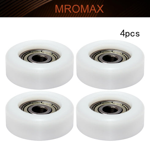 MroMax Roller Idler Bearing Pulley-5 x 25 x 9mm Sliding Conveyor Nylon Wheel with 625ZZ Bearing for Furniture, Hardware Accessories and Mobile Doo...