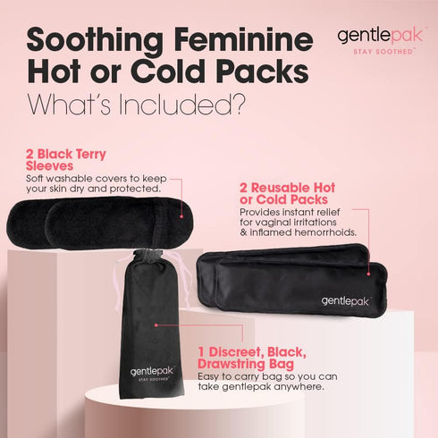 Gentlepak Reusable Perineal Ice & Heat Paks with Washable Sleeves for Postpartum, Pregnancy & Hemorrhoid Pain Relief, Multi Use Kids, Muscle, Vagi...