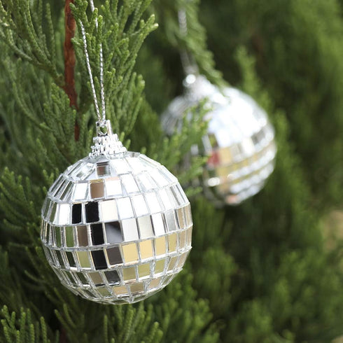 12 Pcs Silver Disco Mirror Ball for Party Decoration, Christmas Tree Wedding Birthday Party Ornaments(4CM)...