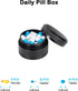 Small Pill Case Metal Pill Box - Single Waterproof Pill Container for Pocket & Purse, Travel Medicine Organizer, Portable Daily Round Pillbox Hold...