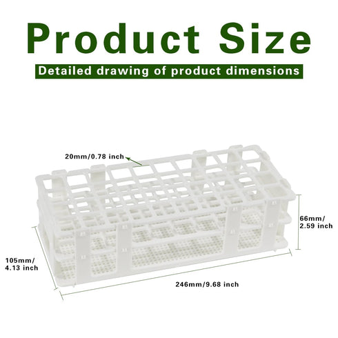 Plastic Test Tube Rack for 20mm, 40 Wells, White,Detachable (40 Hole)...