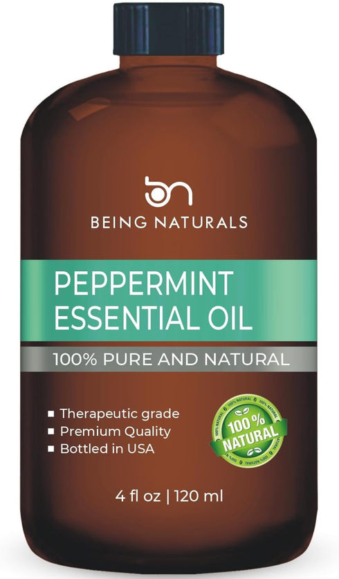 Peppermint Essential Oil - Huge 4 FL OZ - 100% Pure & Natural – Premium Natural Oil with Glass Dropper (Peppermint Oil)...