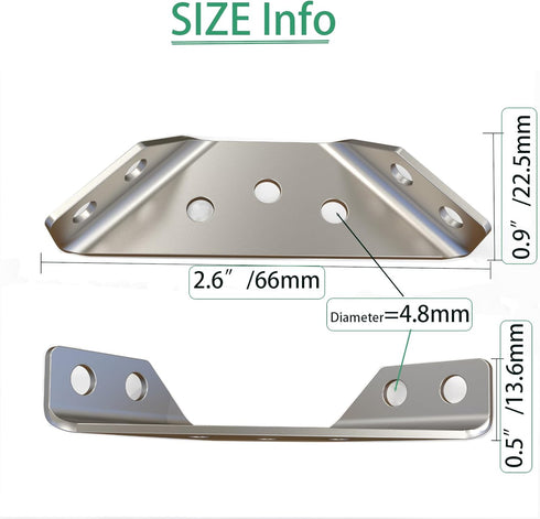 Universal Stainless Steel Furniture Corner Connector Heavy Duty Corner Bracket,8Pcs Angle Brackets Hardware Bracket Silver Metal Corner Braces for...