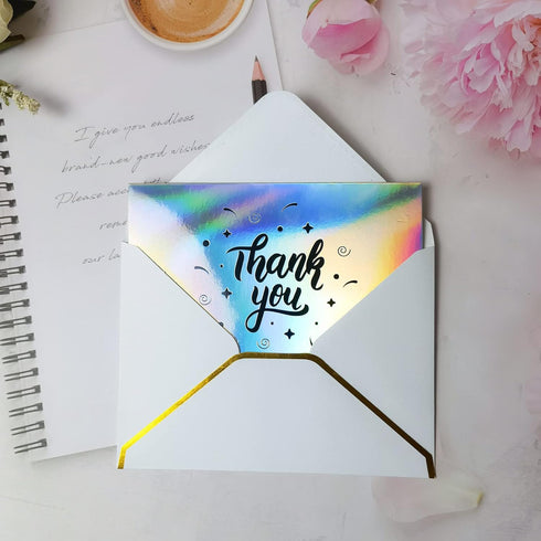 50 Pack 4x6 Envelopes with Gold Border for Invitation,A6 Luxury Envelopes for Invitation,Postcard Envelopes,Photo Envelopes,Ideal for Wedding,Grad...