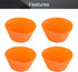 Utoolmart Silicone Baking Cups, Orange Reusable Silicone Baking Cups, Non-stick Cake Molds Set for Party Halloween Christmas Bakery Molds Supplies...