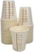 50 3oz Coated Paper Graduated Measuring Cups for Mixing Paint, Stain, Epoxy, Resin; Disposable, Recyleable, from Renewable Resource Bamboo, Wax Co...
