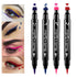 Eyelid Color Set, 4pcs Liquid Eye Liner with Stars, Flowers, Hearts & Moon Face Stamps, Purple, Blue, Red, Pink - Waterproof, Long Lasting, Matte ...