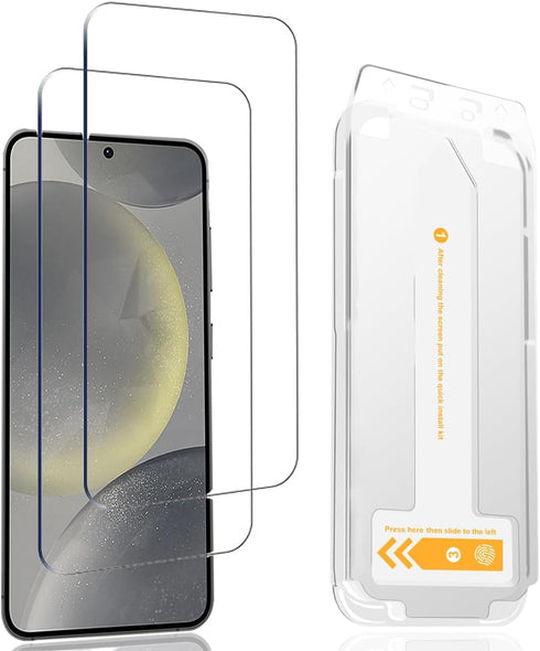 2 Packs for Samsung Galaxy S24 (6.2') Anti fingerprint Screen Protector film,Durable Double Shatterproof HD Tempered Glass Film,with Easy Install ...