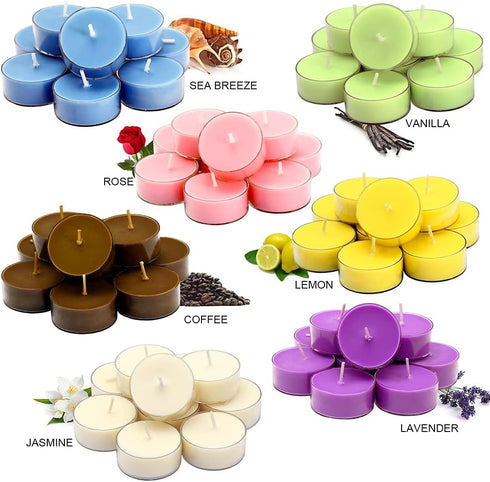 DEYBBY SoyWax Scented Tealight, 12 Pack Natural Fragrance Long Lasting Clear Cup Aromatherapy Candle Set, Smokeless& Long Lasting|for Gfit, Annive...