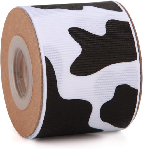 4 Rolls Total 20 Yards Cow Ribbon Cow Print Grosgrain Ribbon Animal Print Ribbons for DIY Crafts Gift Wrapping Wedding Party Christmas Decoration ...