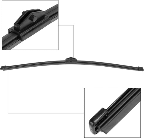 X AUTOHAUX Rear Window Windshield Back Glass Wiper Blade Arm Set for Audi Q5 2009-2018 350mm 14 Inch Black 8R0955425 8R09554071P9...