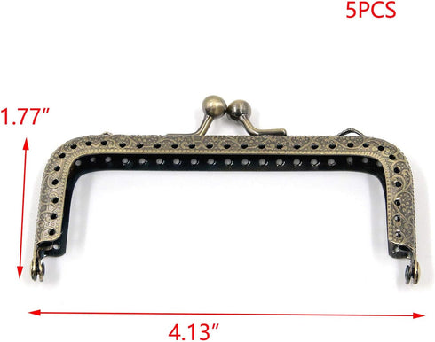 T Tulead Purse Frame Kiss Clasp Lock Iron Bag DIY Frame 4.13" Wallet Frame Clasp Pack of 5...