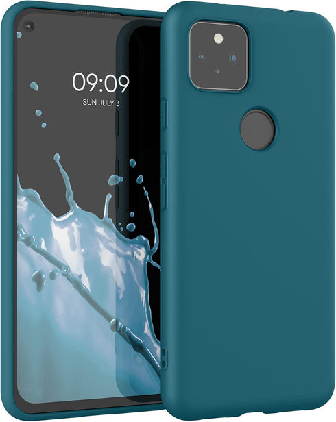 kwmobile Case Compatible with Google Pixel 5a 5G Case - Soft Slim Protective TPU Silicone Cover - Teal Matte...