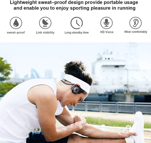 Cootree Wireless Headphone Sports Headset with Built in Microphone,Bluetooth Headphones Behind The Head,Foldable and Carried in The Purse, Black/R...