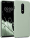 kwmobile Case Compatible with OnePlus 6 Case - TPU Silicone Phone Cover with Soft Finish - Gray Green...