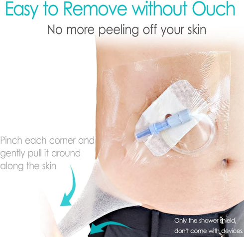 Dialysis Catheter Shower Cover 8"x8", Waterproof Peritoneal Dialysis Chemo Port Protector for PD Chest Catheter Peg Feeding Tube G-Tube Picc Line ...