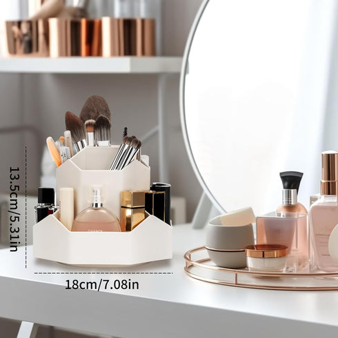 360° Rotating Makeup Brush Holder Organizer, 9 Slots Makeup Brush Organizer, Makeup Organizer for Vanity, Cosmetics, Nail Polish, Art Supply, Bath...