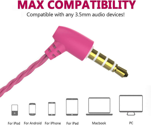Headphones Heavy Bass Stereo Earphones Earbuds Noise Isolating Tangle Free Headsets in Ear Headphones with Remote & Microphone,for iOS and Android...