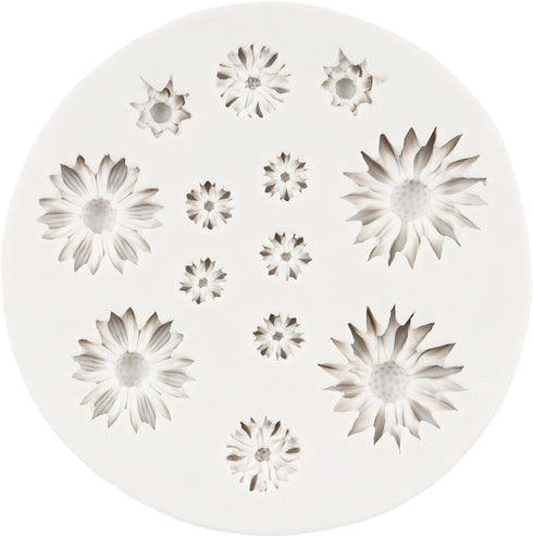 Daisy Flower Fondant Mold Flower Candy Silicone Molds For Cake Decoration Cupcake Topper Chocolate Cupcake Topper Sugar Craft Polymer Clay Gum Pas...