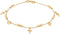 Barzel 18K Gold Plated Cross Anklet For Women, 10 Inches (Made In Brazil)...