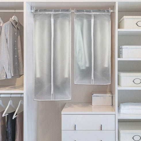 Hanging Garment Bags for Closet Storage Large Hanging Garment Clothes Cover Clothing Storage Bag with Magic Tape and Zipper Translucent Closet Clo...