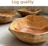 Wood Salad Bowl, Decorative Wood Fruit Bowl, Handmade Natural Wooden Bowl, Irregular Serving Bowl for Fruits, Salads, Candy and Snack (8" - 10" di...