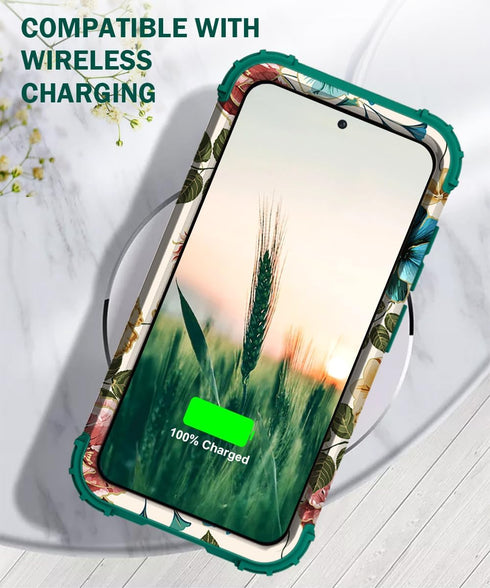 Hocase for Galaxy S24 Case, Shockproof Heavy Duty Protection Soft Silicone Rubber Bumper+Hard Plastic Hybrid Protective Case for Samsung Galaxy S2...