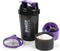 Shaker Bottle - Protein Shaker Cup with Storage Compartments - Leak-proof Workout Shake Bottles with Mixer for Smooth Mixing-500ML/16oz (PURPLE & ...