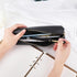Oyachic Pencil Case PU Leather Cosmetic Makeup Bag Work Small Pen Pouch Zipper Storage Box Adults Desk Organizer Pens,Pencils,Markers (Black)...