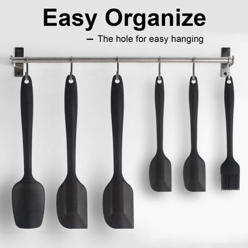 Silicone Spatula Set, 6 Piece Rubber Spatula Heat Resistant and Stainless Steel Core Spatulas for Cooking Utensils Large and Small Baking Kitchen ...