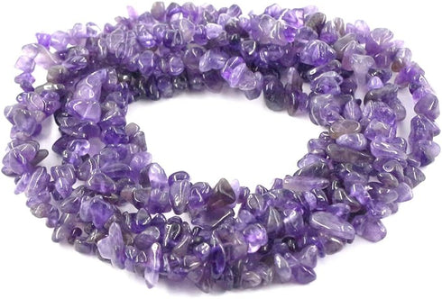 35 inches Chip Stone Loose Gemstones Beads Drilled Strand for Jewelry Making (Amethyst)...
