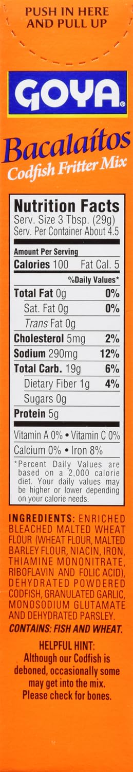 Goya Bacalaitos Codfish Fritter Mix, 4.5 Ounce...