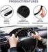 Swono Car Steering Wheel Covers Dinosaurs Cartoon Colorful Cartoon Funny Beast Dinosaur Black Universal for Women Girls Soft Neoprene Anti-Slip Ca...