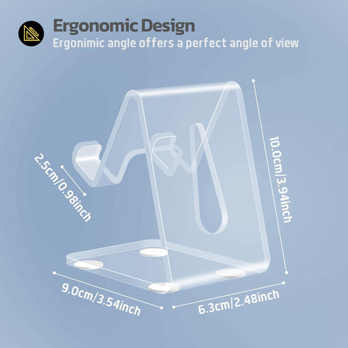 Urmust Acrylic Phone Stand for Desk Transparent Cell Phone Stand, Clear Phone Holder for Desk, Office Desk Accessories,Desk Decor, Phone Accessori...