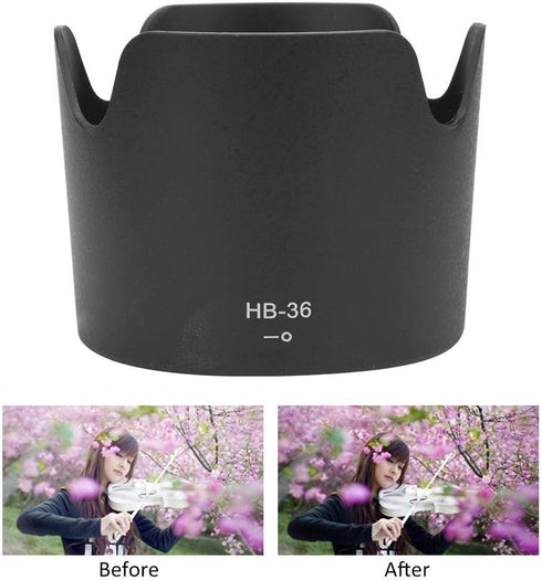 Camera Lens Hood for Nikon Quality Plastic Material Replacement HB-36 Plastic Lens Hood for Nikon AF-S VR Zoom-Nikkor 70-300mm f/4.5-5.6G IF-ED...
