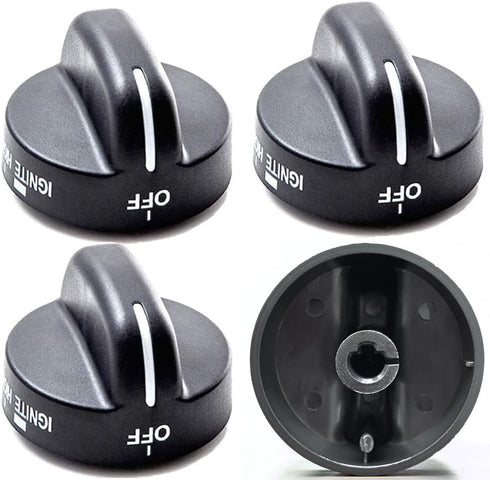 4Pcs 8273103 Gas Range Burner Knob Black Replacement Part Fit for Whirlpool Range Stove, Replaces AP6012363, 8273107, 8273111, ER8273103, Not Univ...
