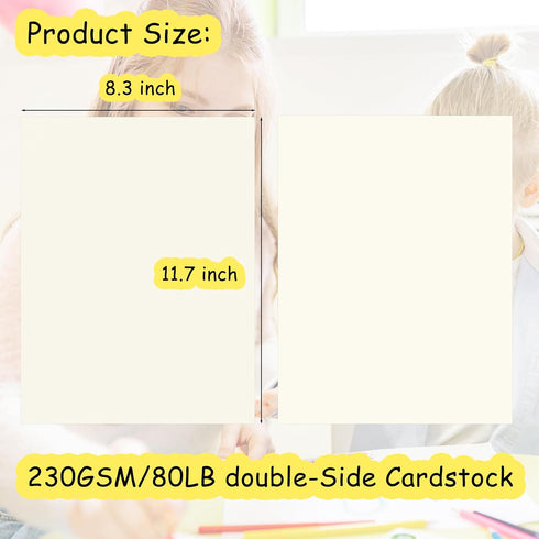 Cream Card Stock Craft Paper, 230gsm Cream Paper for Cricut Machine, Invitations Print, Card Making, Scrapbook and DIY Crafts...