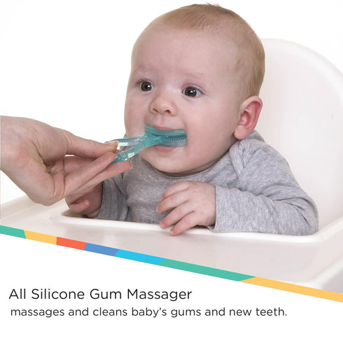 Nuby Soft Silicone Gum Massager with Hygienic Case, 2-Pack, 3 m+...