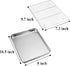 TeamFar 10.5’’ x 8’’ x 1’’ Toaster Oven Pan with Rack Set, Small Baking Pans Tray Stainless Steel with Cooling Rack Set of 4, Non-Toxic & Heavy Du...