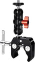 Super Clamp Camera Mount with Double Ball Head Adapter - Compatible with Canon Nikon DSLR, Gopro, LED Lights, Ronin-M/MX, Freefly MOVI - 360° Rota...