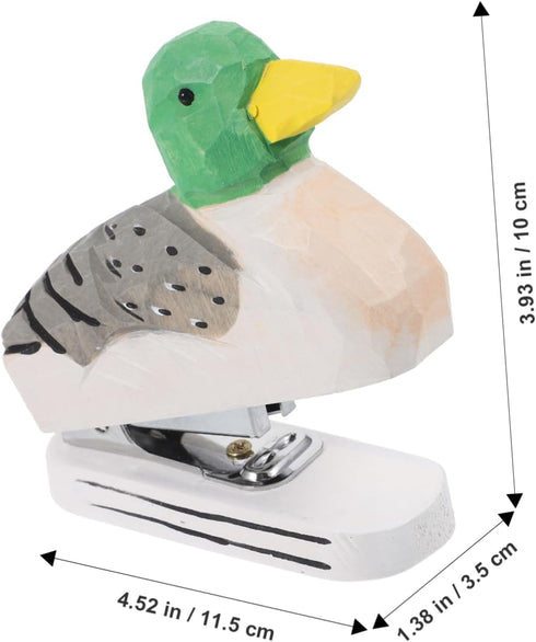 MAGICLULU Mini Desktop Stapler Funny Stationery Carved Wooden Stapler Paper Fasteners Stapler Paper Stapling Tool Ducks Animal Stapler Decorative ...
