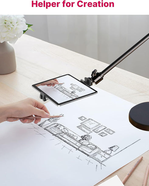 ULANZI iPad Phone Tripod Mount Adapter with Cold Shoe, Universal Smartphone Tablet Holder for Tripod with Arca Quick Release Plate 1/4'' Screw Mou...