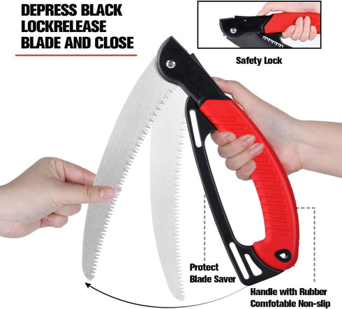 Gardtech Folding Saws, Hand Pruning Saws with 10" Razor Sharp Curved Blade, Camping Saws - Perfect for Pruning Trimming Trees Branches...