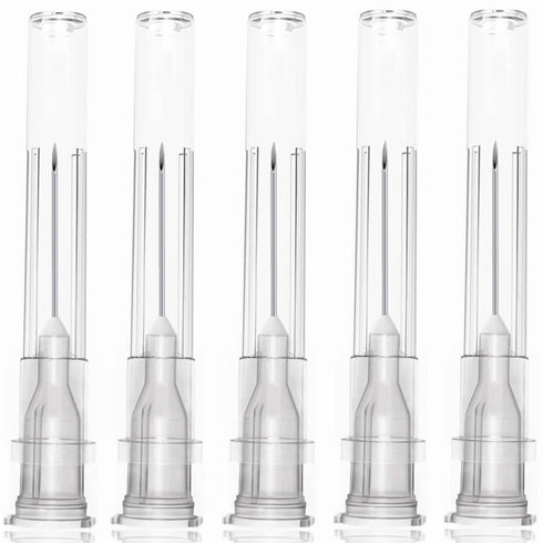100 Pack 27Ga 1/2 Inch Stainless Steel Dispensing Lab Tools Accessories for Scientific Labs, Measuring and Refilling, Individually Wrapped...