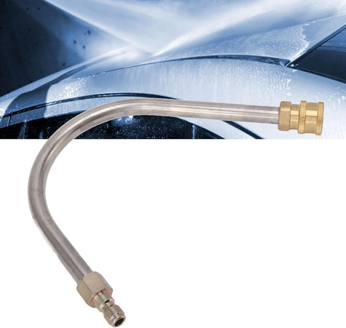 HEEPDD U Shape Pressure Washer Extension Wand, 4000psi 1/4 Inch Quick Connect Power Washer 45° Curved Rod Wand Lance for Gutter Patio Car Pet Wind...
