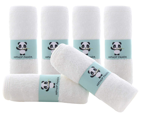 HIPHOP PANDA Baby Washcloths, Rayon Made from Bamboo - 2 Layer Ultra Soft Absorbent Newborn Bath Face Towel - Reusable Baby Wipes for Delicate Ski...