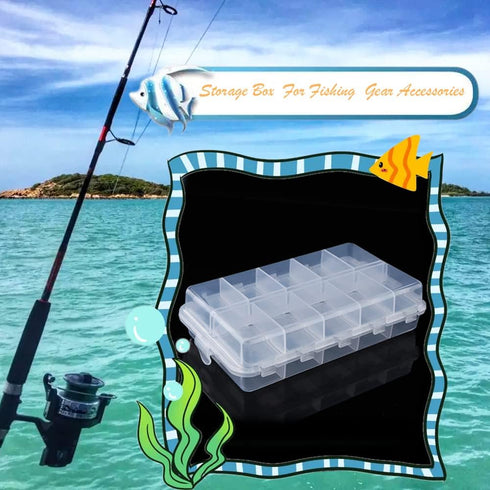 2 Pcs Fishing Tackle Storage Box Organizer, 20 Compartments Tackle Box, Tackle Utility Box for Fishing Home Small Item Storage...