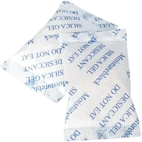 Silica Gel Desiccant 10 Gram - No Shelf-Life - Foil-Packed Moisture Absorbers Dehumidifiers (100)...